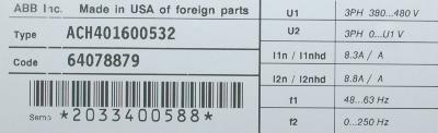 ABB ACH401600532 label image
