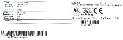 ABB ACS550-U1-059A-4 label image