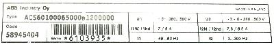 ABB ACS601-0006-5-000B1200000 label image