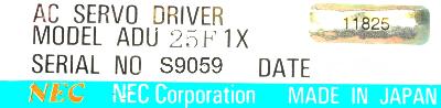 NEC ADU25F1X label image