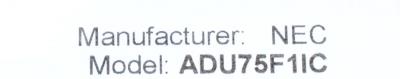 NEC ADU75F1IC label image