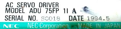 NEC ADU75FP1IAC label image