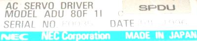 NEC ADU80F1IC label image