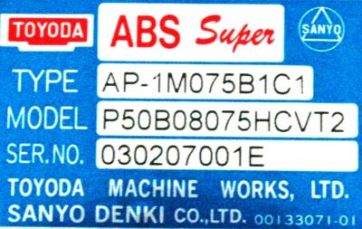 Toyoda AP-1M075B1C1 label image