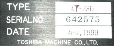 Toshiba AT-28D label image