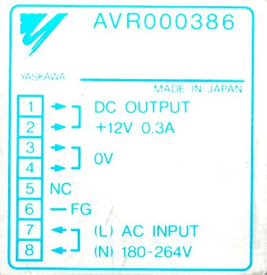 Yaskawa AVR000386 label image