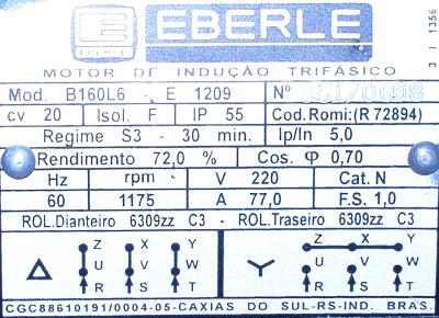 EBERLE B160L6-E1209 label image