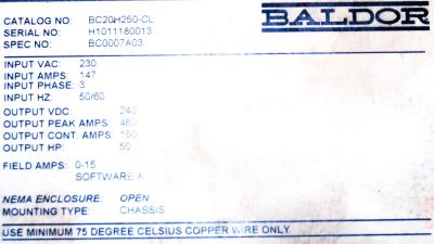Baldor BC20H250-CL label image