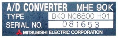 Mitsubishi BK0-NC6800H01 label image