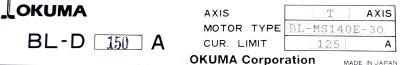 Okuma BL-D150A label image