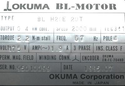 Okuma BL-H20E-20T label image