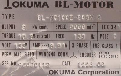 Okuma BL-MC100E-20SN-A label image