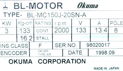 Okuma BL-MC150J-20SN-A label image
