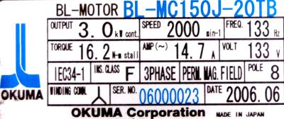 Okuma BL-MC150J-20TB label image