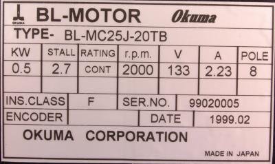 Okuma BL-MC25J-20TB label image
