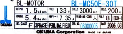 Okuma BL-MC50E-30T label image