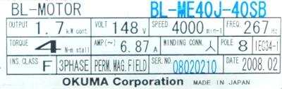 Okuma BL-ME40J-40SB label image