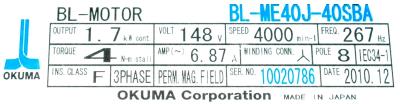 Okuma BL-ME40J-40SBA label image