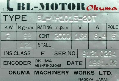 Okuma BL-MH101E-20T label image