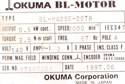 Okuma BL-MQ25E-20TB label image