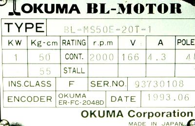 Okuma BL-MS50E-20T-1 label image