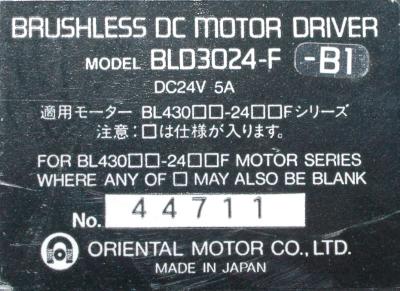 Oriental Motor BLD3024-F-B1 label image