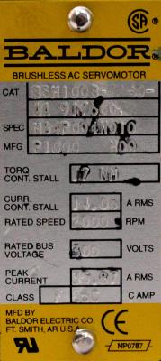 Baldor BSM100B-3150AA label image