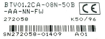 INDRAMAT BTV01.2CA-08N-50B-AA-NN-FW label image