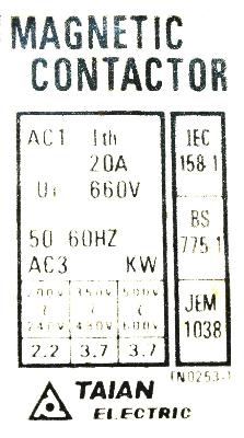 TAIAN C-11G-100V label image