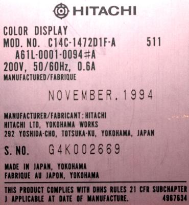 Hitachi Seiki C14C-1472D1F-A label image