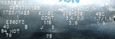 Leeson Electric C6T17DK10B label image