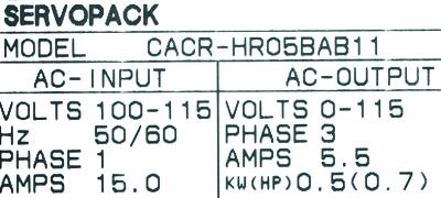 Yaskawa CACR-HR05BAB11 label image