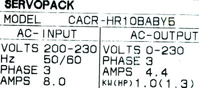 Yaskawa CACR-HR10BAB-Y5 label image