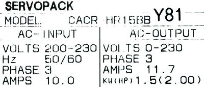 Yaskawa CACR-HR15BB-Y81 label image
