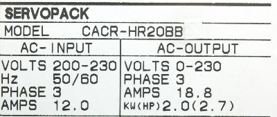 Yaskawa CACR-HR20BB label image