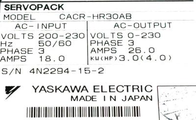Yaskawa CACR-HR30AB label image