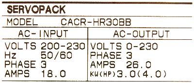 Yaskawa CACR-HR30BB label image