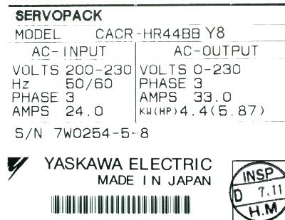Yaskawa CACR-HR44BB-Y8 label image