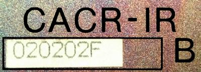 Yaskawa CACR-IR020202FB label image