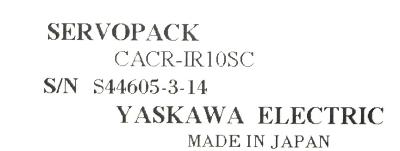 Yaskawa CACR-IR10SC label image