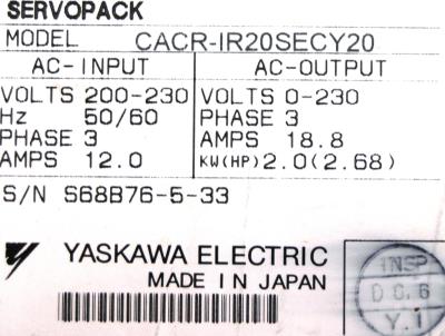 Yaskawa CACR-IR20SEC-Y20 label image