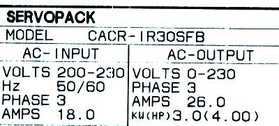 Yaskawa CACR-IR30SFB label image