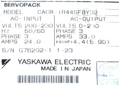 Yaskawa CACR-IR44SFB-Y32 label image