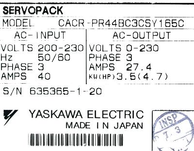 Yaskawa CACR-PR44BC3CS-Y165C label image