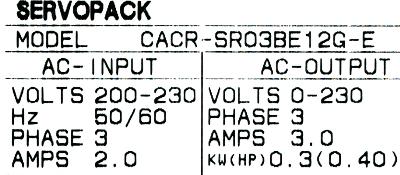 Yaskawa CACR-SR03BE12G-E label image