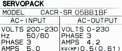 Yaskawa CACR-SR05BB1BF label image