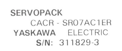 Yaskawa CACR-SR07AC1ER label image