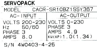 Yaskawa CACR-SR10BZ1SS-Y367 label image