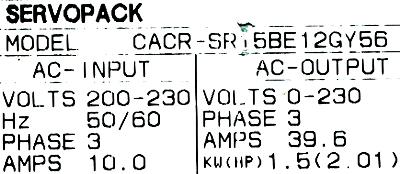 Yaskawa CACR-SR15BE12G-Y56 label image