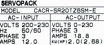 Yaskawa CACR-SR20TZ6SM-E label image